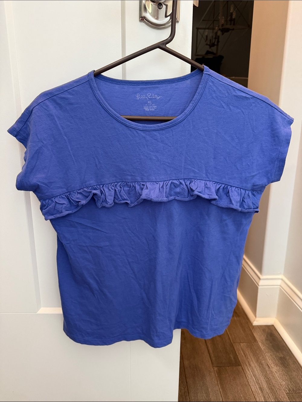 Lilly Pulitzer Short Sleeve Ruffle Tee - Royal Blue